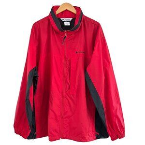 Columbia Men’s Size XXL Jacket Red Black Light Weight Windbreaker Outdoor Hiking